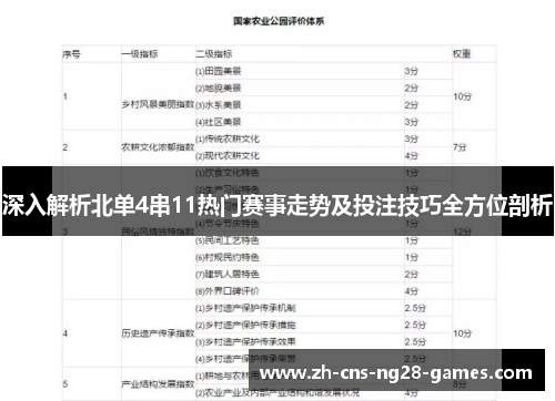 深入解析北单4串11热门赛事走势及投注技巧全方位剖析